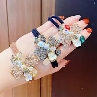 New Full Diamond XINGX Hair Rope Ponytail High Elastic Rubber Band Hair Band  Girl Temperament Hair Rope One Piece Dropshipping main image 2