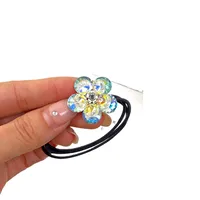 Elegant Three-Dimensional Double Layer Five-Petal Flower Crystal Hair Rope New Women's Ponytail Head Rope Rubber Band High-Grade Hair Accessories main image 5