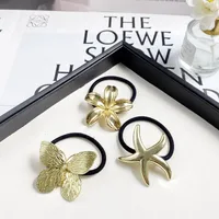 Fashion Alloy Hair Rope Starfish Butterfly Head Rope Barrettes Simple Temperament Hair Ring Headdress Female main image 1
