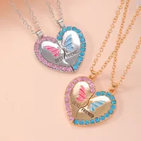 Purple Ornament Good Friend Necklace Best Friends Butterfly Necklace Creative Children Friendship  Hot Sale main image 3