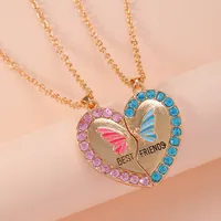 Purple Ornament Good Friend Necklace Best Friends Butterfly Necklace Creative Children Friendship  Hot Sale main image 2