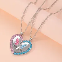 Violet Ornement Bon Ami Collier Meilleurs Amis Papillon Collier Créatif Enfants Amitié Transfrontalière Vente Chaude main image 1