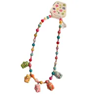 New New Style Colorful Beaded XINGX Small Flower Bear Necklace Cute Children Cartoon Beads Of Necklace Necklace Necklace main image 5