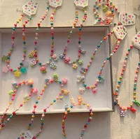 New New Style Colorful Beaded XINGX Small Flower Bear Necklace Cute Children Cartoon Beads Of Necklace Necklace Necklace main image 1