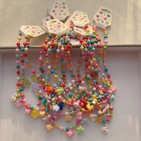 Nouveau Style Coréen Coloré Perlé XINGX Petite Fleur Ours Collier Mignon Enfants Dessin Animé Perles De Collier Collier Collier main image 2