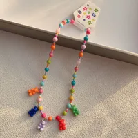 New New Style Colorful Beaded XINGX Small Flower Bear Necklace Cute Children Cartoon Beads Of Necklace Necklace Necklace sku image 3