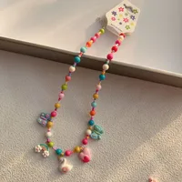 New New Style Colorful Beaded XINGX Small Flower Bear Necklace Cute Children Cartoon Beads Of Necklace Necklace Necklace sku image 4
