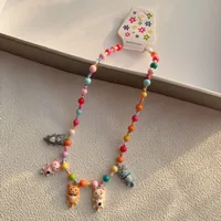 New New Style Colorful Beaded XINGX Small Flower Bear Necklace Cute Children Cartoon Beads Of Necklace Necklace Necklace sku image 8