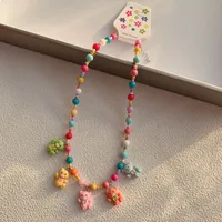 New New Style Colorful Beaded XINGX Small Flower Bear Necklace Cute Children Cartoon Beads Of Necklace Necklace Necklace sku image 9