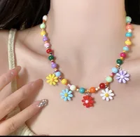 New New Style Colorful Beaded XINGX Small Flower Bear Necklace Cute Children Cartoon Beads Of Necklace Necklace Necklace sku image 17