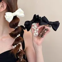 Arc Perles Téléphone Ligne Cheveux Anneau Femelle 2024 Nouvelle Bulle Tresse Twist Tresse Tête Corde Queue De Cheval Bande De Cheveux main image 2