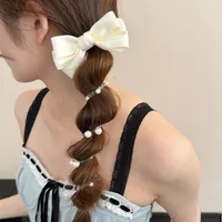 Bow Beads Phone Line Hair Ring Female 2024 New Bubble Braid Twist Braid Head Rope Ponytail Hair Band main image 4