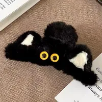 Chaton En Peluche Grip Femmes Automne Et Hiver Grand Requin  Ancien Rouge  Nouveau Updo Pince À Cheveux Carte De Cheveux Coiffe main image 1