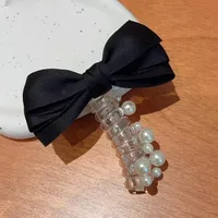 Bow Beads Phone Line Hair Ring Female 2024 New Bubble Braid Twist Braid Head Rope Ponytail Hair Band sku image 1
