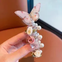 Sweet Butterfly Rose Phone Line Hair Ring Baby Horse Tail Artifact Hair Rope Girl Hair Tie Little Girl Headdress sku image 4