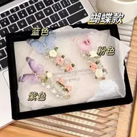 Sweet Butterfly Rose Phone Line Hair Ring Baby Horse Tail Artifact Hair Rope Girl Hair Tie Little Girl Headdress sku image 9
