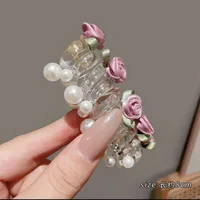 Sweet Butterfly Rose Phone Line Hair Ring Baby Horse Tail Artifact Hair Rope Girl Hair Tie Little Girl Headdress sku image 6