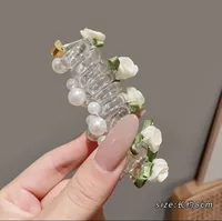 Sweet Butterfly Rose Phone Line Hair Ring Baby Horse Tail Artifact Hair Rope Girl Hair Tie Little Girl Headdress sku image 8