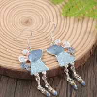 New Arrival Zinc Alloy Drop Oil Little Mouse Earrings Punkstyle Cute Cartoon Tassel Long Wild main image 3