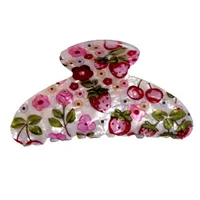 New Printing Acrylic Jaw Clip Vintage Floral Beautiful Temperament Shark Clip Fashion Broken Hair Temperament Elegant Hair Claw main image 5