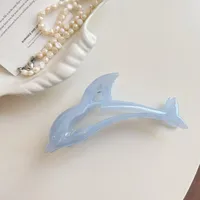 Jelly Dolphin Shell Grip Back Head Barrettes Elegant Seaside Vacation Style Shark Clip Hair Accessories New sku image 1