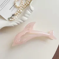Jelly Dolphin Shell Grip Back Head Barrettes Elegant Seaside Vacation Style Shark Clip Hair Accessories New sku image 6