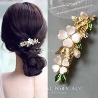 Elegant Fashion Imitation Opal Spring Clip Temperament Head Clip Horizontal Clip All-Match Hairpin Hairpin Hair Accessories For Fair Lady Headdress sku image 1