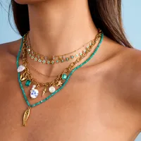 Impression Style INS Acier Inoxydable Acier Au Titane Collier Star Placage Fermeture À Boucle De Type Homard main image 3