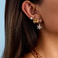 Geometric INS Style Stainless Steel Ring Plating Earrings main image 1