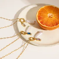 Printing INS Style Stainless Steel Titanium Steel Necklace Pearl Plating Lobster Trigger Clasp Closure main image 3