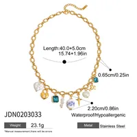 Printing INS Style Stainless Steel Titanium Steel Necklace Star Plating Lobster Trigger Clasp Closure sku image 3