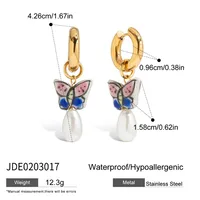 Geometric INS Style Stainless Steel Ring Plating Earrings sku image 2