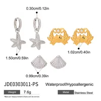 Geometric INS Style Stainless Steel Ring Plating Earrings sku image 1