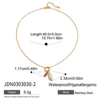 Printing INS Style Stainless Steel Titanium Steel Necklace Pearl Plating Lobster Trigger Clasp Closure sku image 2