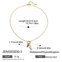 Printing INS Style Stainless Steel Titanium Steel Necklace Pearl Plating Lobster Trigger Clasp Closure sku image 3