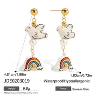 Geometric INS Style Stainless Steel Ring Plating Earrings sku image 4