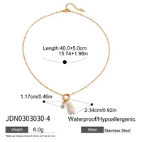 Printing INS Style Stainless Steel Titanium Steel Necklace Pearl Plating Lobster Trigger Clasp Closure sku image 4