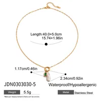 Printing INS Style Stainless Steel Titanium Steel Necklace Pearl Plating Lobster Trigger Clasp Closure sku image 5