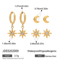 Geometric INS Style Stainless Steel Pentagram Quadrilateral Plating Earrings sku image 1