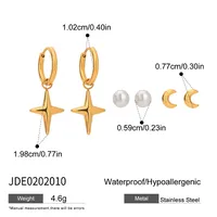 Geometric INS Style Stainless Steel Pentagram Quadrilateral Plating Earrings sku image 4