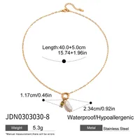 Printing INS Style Stainless Steel Titanium Steel Necklace Pearl Plating Lobster Trigger Clasp Closure sku image 8