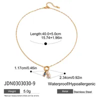 Printing INS Style Stainless Steel Titanium Steel Necklace Pearl Plating Lobster Trigger Clasp Closure sku image 9