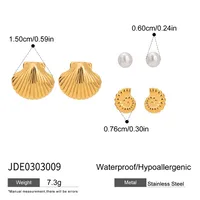 Geometric INS Style Stainless Steel Pentagram Quadrilateral Plating Earrings sku image 2