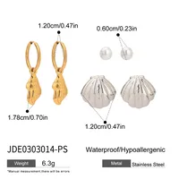 Geometric INS Style Stainless Steel Pentagram Quadrilateral Plating Earrings sku image 6