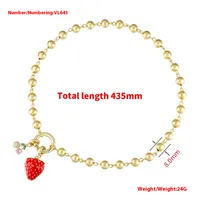 Fraise Sucré Le Cuivre Pendentif Fermeture Par Anneau À Ressort main image 2