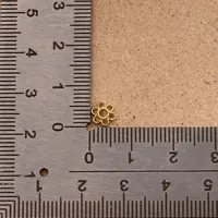 20 Pcs/Package Hole 1~1.9mm Copper 18K Gold Plated White Gold Plated Polished Flower Flower Shape Bead Caps main image 2