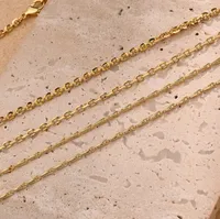 1 Brin/paquet Brillant Le Cuivre Plaqué Or 18K O En Forme De Collier Chaîne Faite À La Main Chaîne De Câble Accessoires De Bijoux DIY Chaîne main image 3
