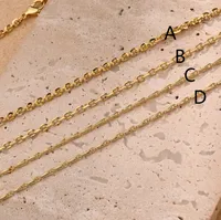 1 Brin/paquet Brillant Le Cuivre Plaqué Or 18K O En Forme De Collier Chaîne Faite À La Main Chaîne De Câble Accessoires De Bijoux DIY Chaîne main image 2