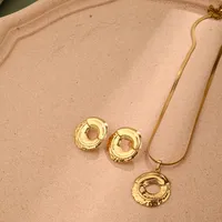 Décontractée Élégant Vacances Acier Inoxydable 304 Rond Forme De Cœur Fleur Polissage Placage Femmes Ensemble De Bijoux main image 5