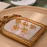 Maple Leaf Leaves Heart Shape Casual Elegant Exaggerated 304 Stainless Steel Open Rings sku image 4